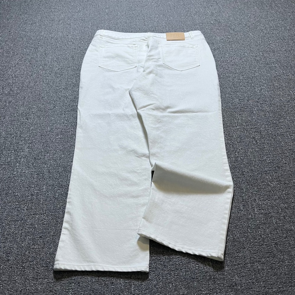 Frye Wide Leg Jeans 16/34 White Denim High Rise Coastal Minimalist Stretch